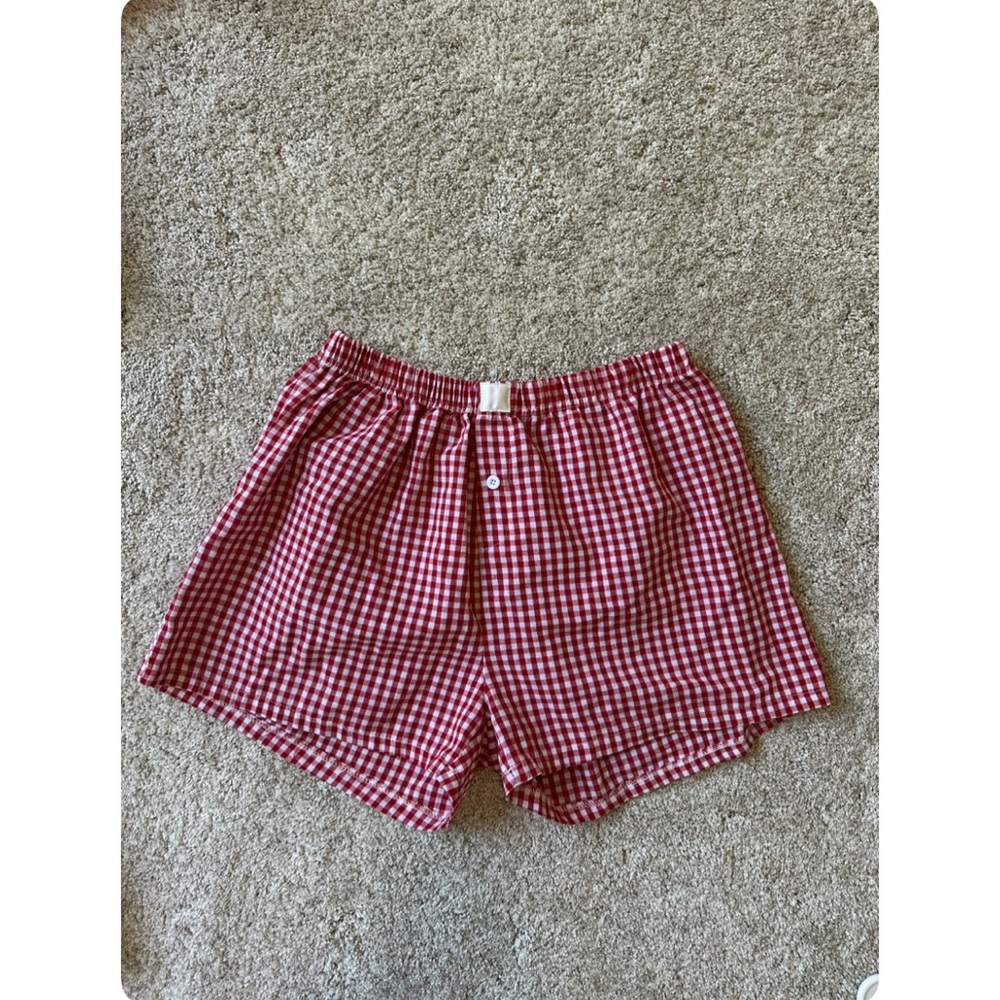 Red Gingham Women's Boxer Shorts